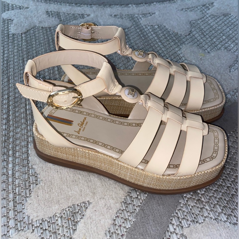 Sam Edelman Cream Platform Sandals
